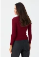Kadın Bordo Önü Damla Kaşkorse Bluz GA100