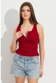 Kadın Bordo Patlı Kaşkorse Bluz MK02