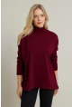 Kadın Bordo Salaş Triko Bluz YV289