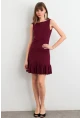 Kadın Bordo Sırtı Açık Mini Elbise HOR0050