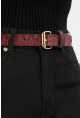 Kadın Bordo Yılan Desenli Kemer BE599