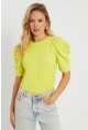 Kadın Bürümcük Bluz Neon Sarı AYD282