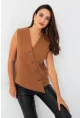 Kadın Camel Astarlı Asimetrik Yelek RAD50102
