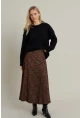 Kadın Camel Desenli Çan Etek MLON3007