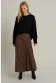 Kadın Camel Desenli Çan Etek MLON3007