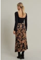 Kadın Camel Desenli Saten Etek CAR1060