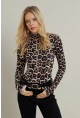 Kadın Camel-Siyah Desenli Bluz LPP1275