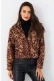 Kadın Camel-Siyah Leopar Crop Ceket ELT1001