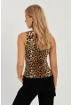 Kadın Camel-Siyah U Yaka Leopar Atlet LPP1257