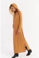 Kadın Camel Yakası Fermuarlı Maxi Sweat Elbise MTF12
