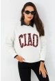 Kadın Ekru Baskılı Sweatshirt MPP6429