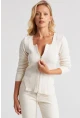 Kadın Ekru Fermuarlı Triko Kazak YZ523