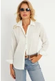 Kadın Ekru-Mavi Gömlek KED714
