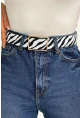 Kadın Ekru-Siyah Zebra Desen Kemer BE610