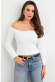 Kadın Ekru Yumuşak Dokulu Bluz SE7