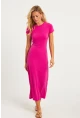 Kadın Fuşya Basic Midi Elbise DMR261
