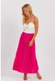 Kadın Fuşya Beli Lastikli Pilise Etek OW145