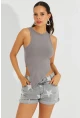 Kadın Gri Asimetrik Bluz B2734