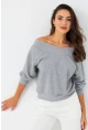 Kadın Gri Kısa Sweatshirt TF16