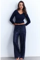 Kadın İndigo Payetli Pantolon SHR8