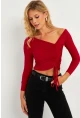 Kadın Kırmızı Büzgülü Bluz GÇ188