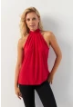 Kadın Kırmızı Halter Yaka Bluz LPP1273