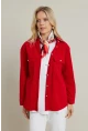 Kadın Kırmızı Kadife Gömlek MCAR1074