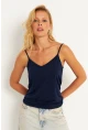 Kadın Lacivert Askılı Bluz AYD269