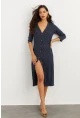 Kadın Lacivert Düğmeli Elbise İZ02464710