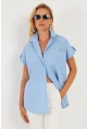 Kadın Mavi Cepli Gömlek ZER410