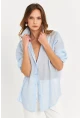 Kadın Mavi Sırtı Açık Gömlek MOD2369-90