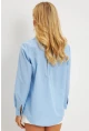 Kadın Mavi Taşlı Gömlek ZER404