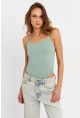Kadın Mint Çıtçıtlı Body ZH129