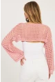Kadın Pembe Ajurlu Bolero YV115