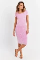Kadın Pembe Kaşkorse Midi Elbise ALB200