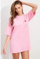 Kadın Pembe Oversize Pijama T-Shirt TPG14