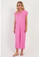 Kadın Pembe Triko Midi Elbise KZ3238