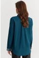 Kadın Petrol Manşeti Taşlı Gömlek ZER415