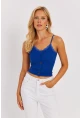 Kadın Saks Askılı Dantelli Bluz MK03-90