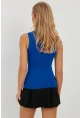 Kadın Saks Kolsuz Bluz LPP1260