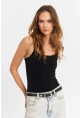 Kadın Siyah Askılı Body LİK15