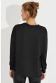 Kadın Siyah Bağlamalı Sweatshirt MYİ2493