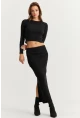 Kadın Siyah Basic Kaşkorse Alt- Üst Takım XL2042
