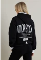 Kadın Siyah Baskılı Kapüşonlu Sweatshirt DY1451