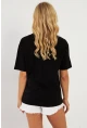 Kadın Siyah Baskılı T-Shirt AYD356