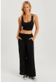 Kadın Siyah Beli Lastikli Bürümcük Pantolon ZER405