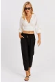 Kadın Siyah Beli Lastikli Pantolon GÇ161