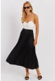 Kadın Siyah Beli Lastikli Pilise Etek OW145