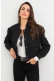 Kadın Siyah Bomber Ceket QRS8375