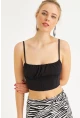 Kadın Siyah Crop Bluz ZH259